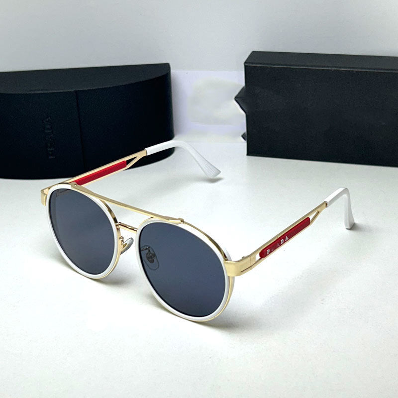 Vintage Oval Fashion Double Bridge Metal Sunglasses European and American Trendy Unisex Sunglasses Cool Sunglasses