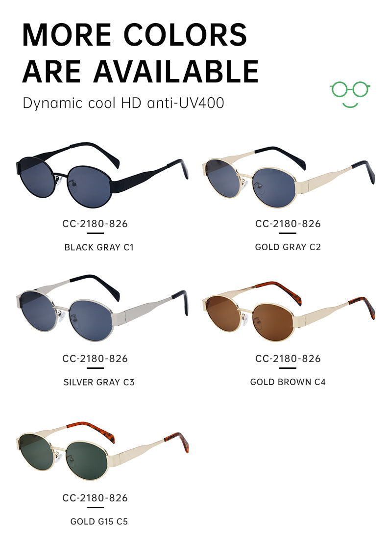 New European and American Fashion Oval Frame Sunglasses for Women High-end Sunglasses for Women Trendy Sunscreen Wholesale sunglass