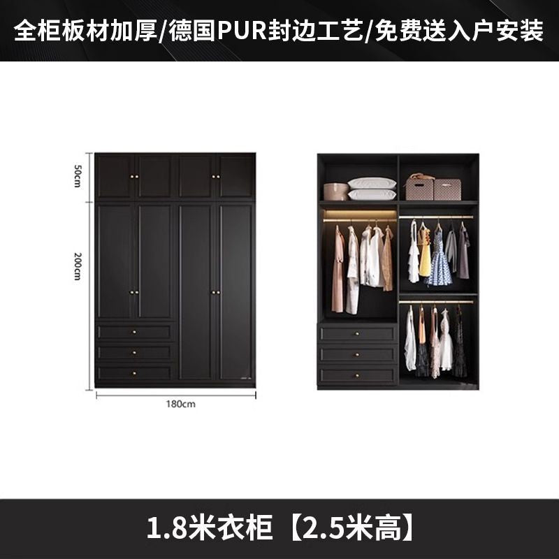 Vintage Style Wardrobe Black Cabinet Wardrobe for Home Bedroom Small Apartment Modern Simple Side Cabinet Top Cabinet Furniture Wardrobe