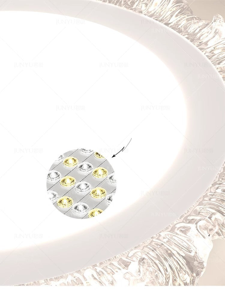Light Luxury Living Room Ceiling Lamp New Crystal Lamp Cream Style High-end Bedroom Main Lamp Round Shape led Eye Protection Lighting