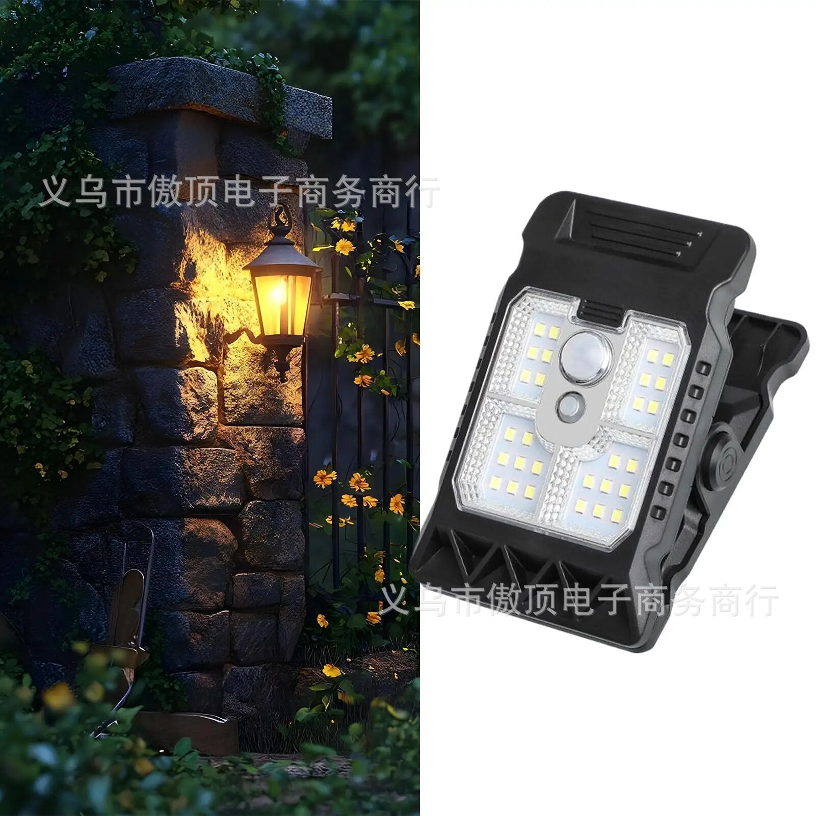Solar Clip Light Human Body Sensing Outdoor Garden Light Garden Lighting Solar Fence Light Wall Light