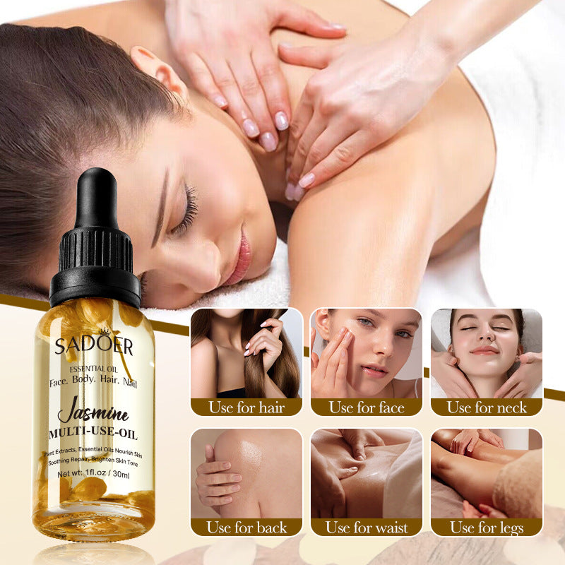Cross-border Jasmine Dried Flower Massage Oil SADOER Moisturizing and rejuvenating skin body oil cross-border foreign trade wholesale