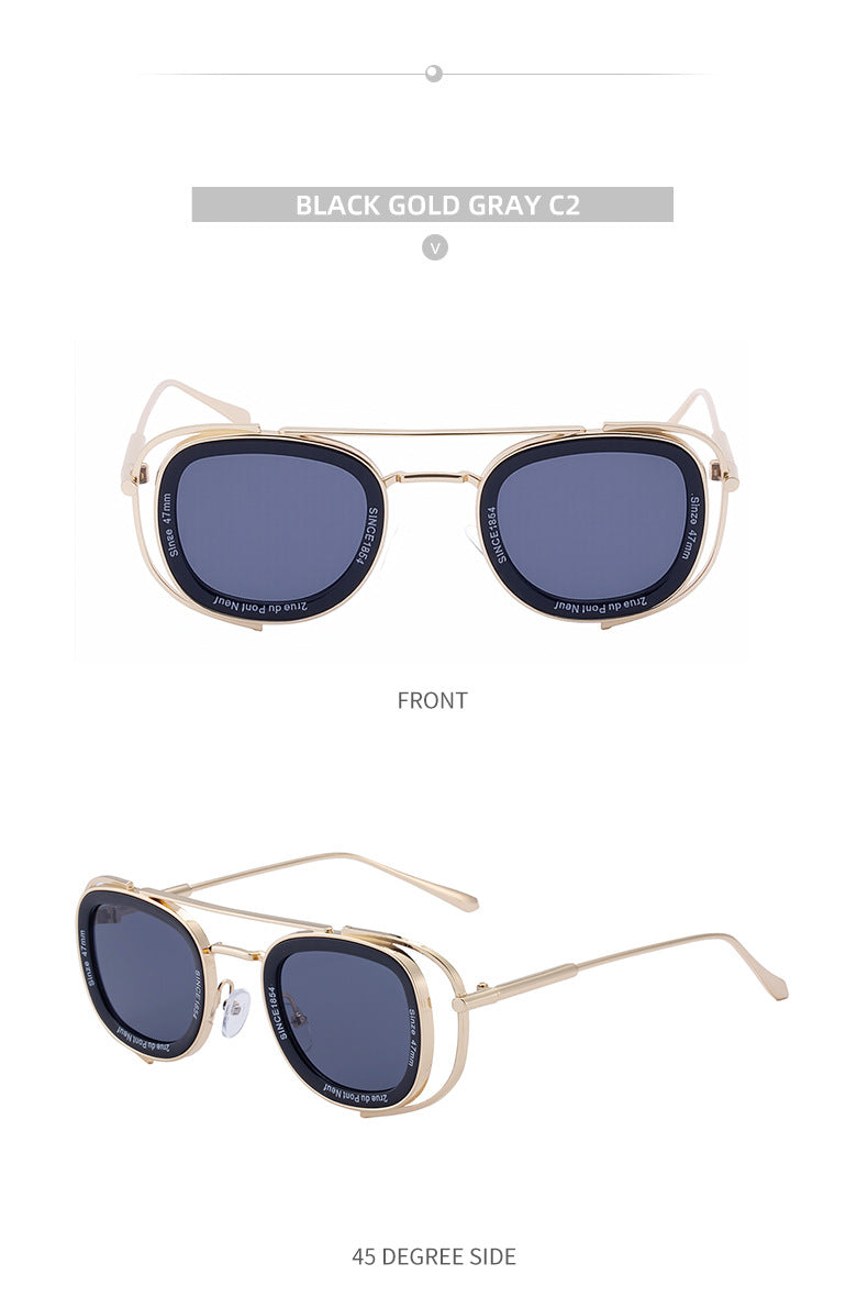 2025New Men's Sunglasses High-End Oval European and American Retro High-Grade Sunglasses for Men Driving