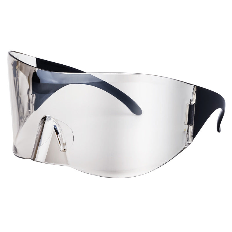 Outdoor Cycling Mercury Sunglasses for Women, European and American Style, Large Frame, Sun Protection Sunglasses for Men, Sports Windproof Glasses shades