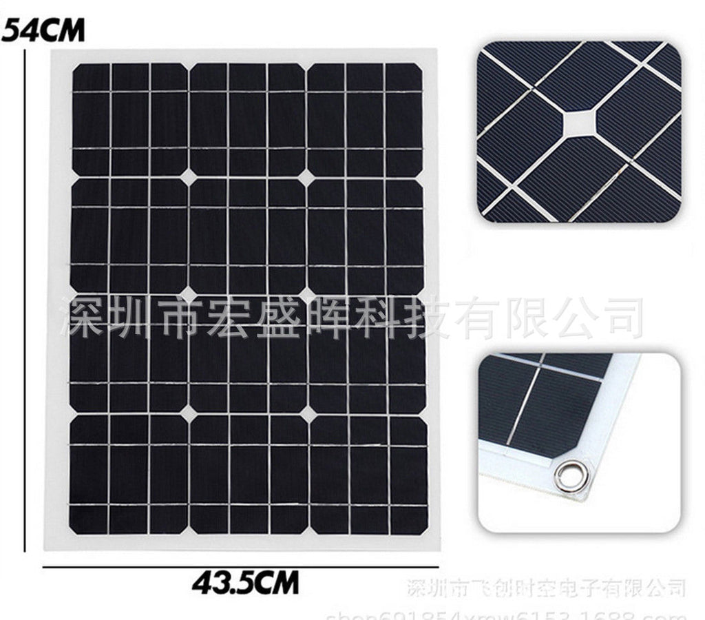 30W18V Monocrystalline Solar Panel Battery Charger Convenient and Portable12V Battery Charging