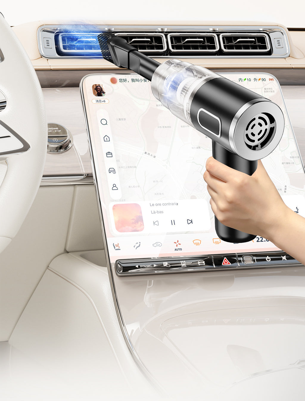 Car Wireless Vacuum Cleaner Multi-Function Blowing and Suction Household Small Air Extraction Handheld High-Power Dust Blower Customization