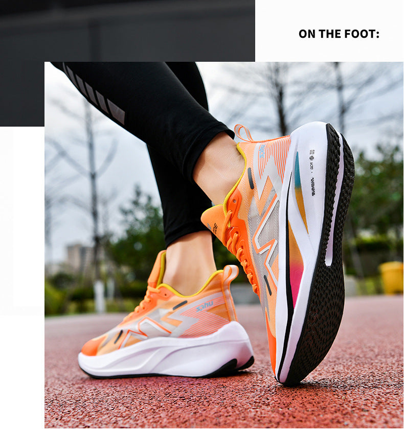 Summer Professional Marathon Soft Sole Mesh Breathable Sports Shoes Thin Running Shoes Men's Racing Long Distance Sports Shoes