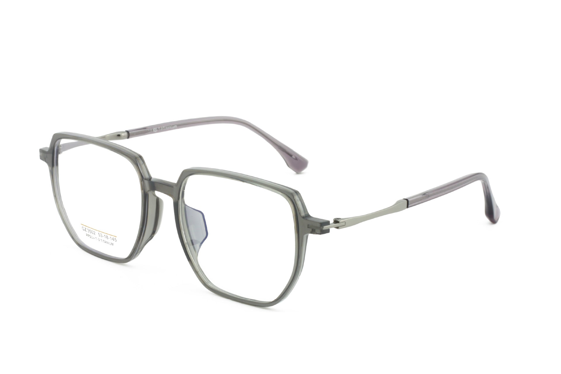 PPSU Titanium Frame Glasses Ultra-Light Ultra-Tough Comfortable Polygonal Semi-Titanium Frame Unisex Transparent Lightweight Large Frame
