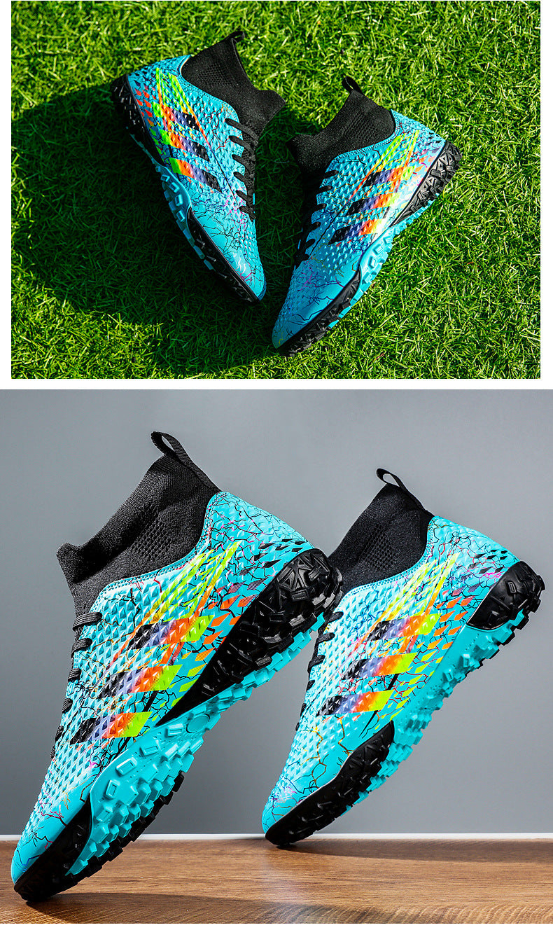 New high-top soccer shoes for men and women AG Spike TF Broken Nail Youth Student Grassland Competition Training Shoes