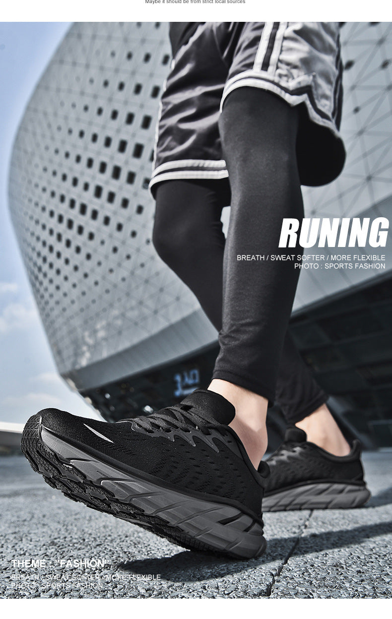 HK Jacquard Mesh Breathable Outdoor Casual Shoes Men's Anti-Slip Soft Sole Lightweight Sports Running Shoes