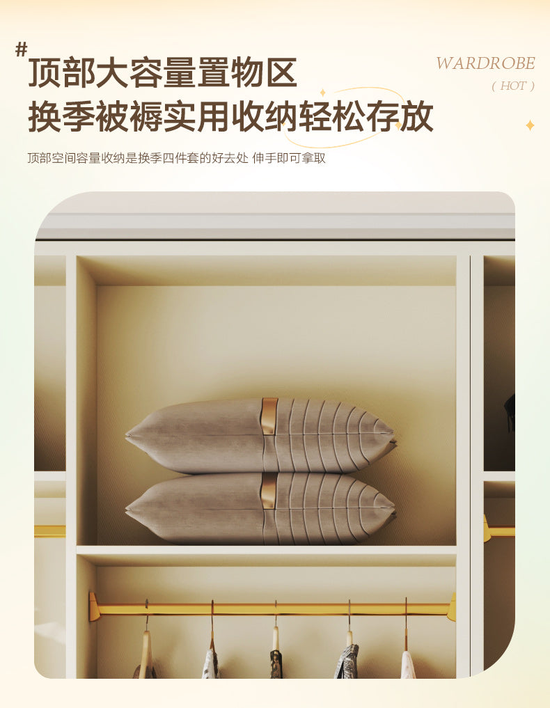 Custom Wardrobe One-Door to Ceiling Combination Home Bedroom Furniture Simple Modern European Pine Board Storage Closet