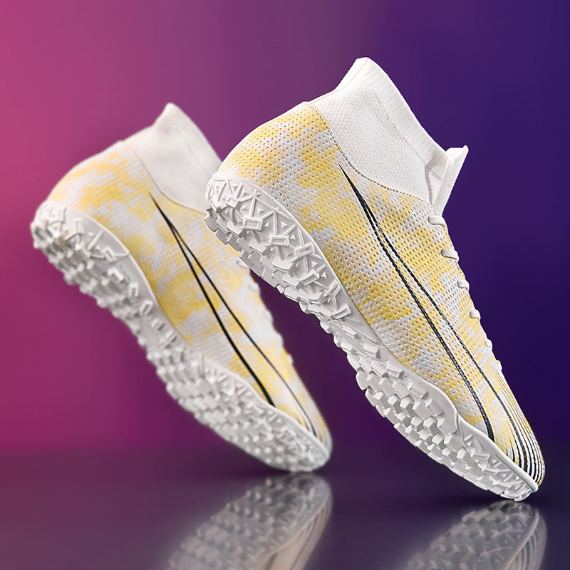 Football shoes high-top training shoes for teenagers, middle and primary school students AG Long Spike Broken Spike Rubber Spike Soccer Shoes