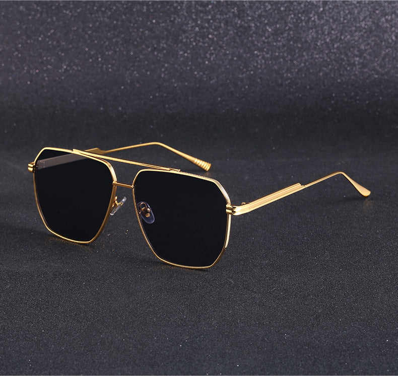 Men's Retro Double Bridge Sunglasses shades Europe and America ins Large Frame Sunglasses for Men Trendy Outdoor Cycling Glasses Wholesale