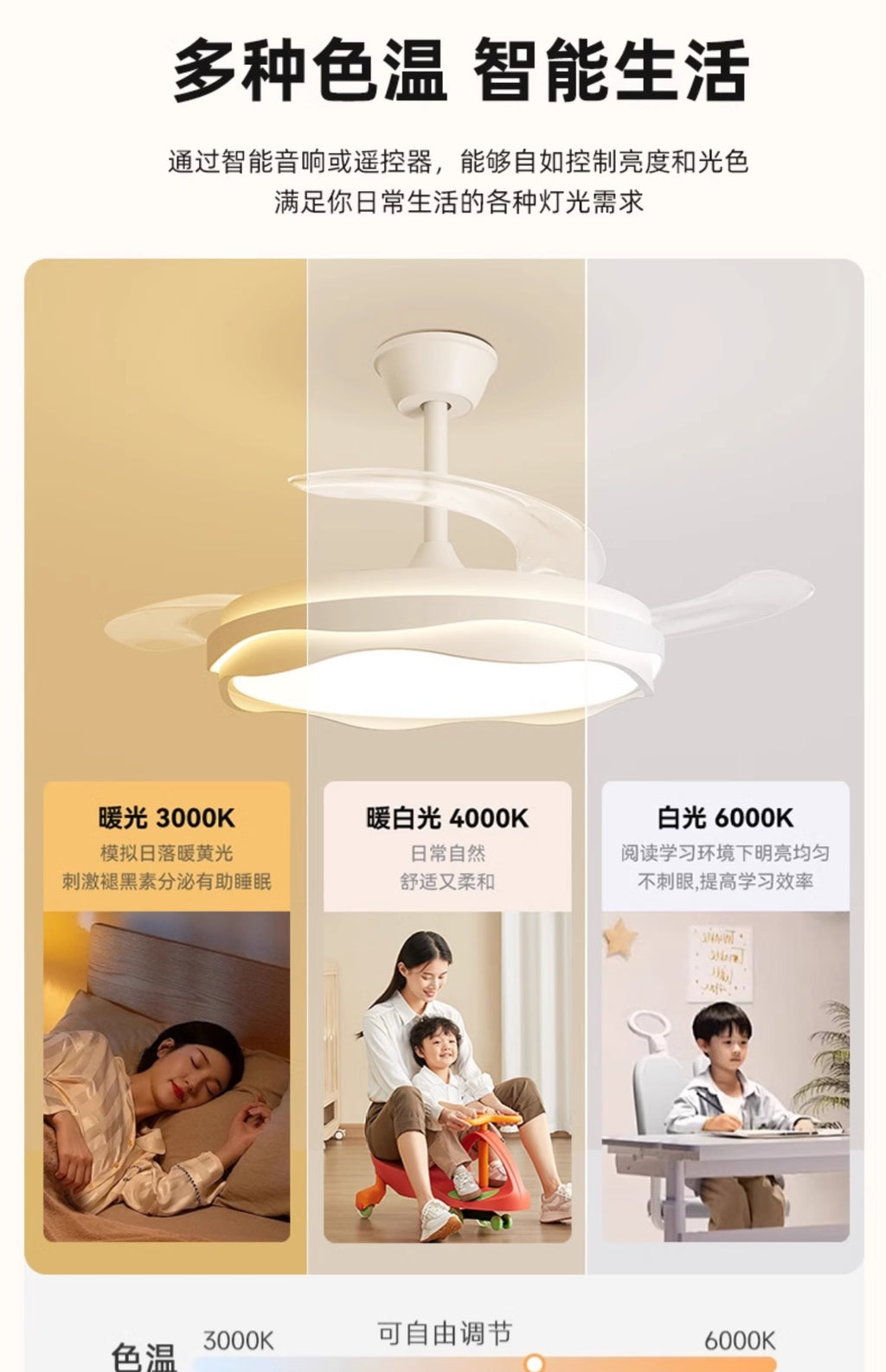 Invisible Fan Lamp Restaurant Chandelier2025New high-end fan light Zhongshan lighting for living room and bedroom ceiling fan light