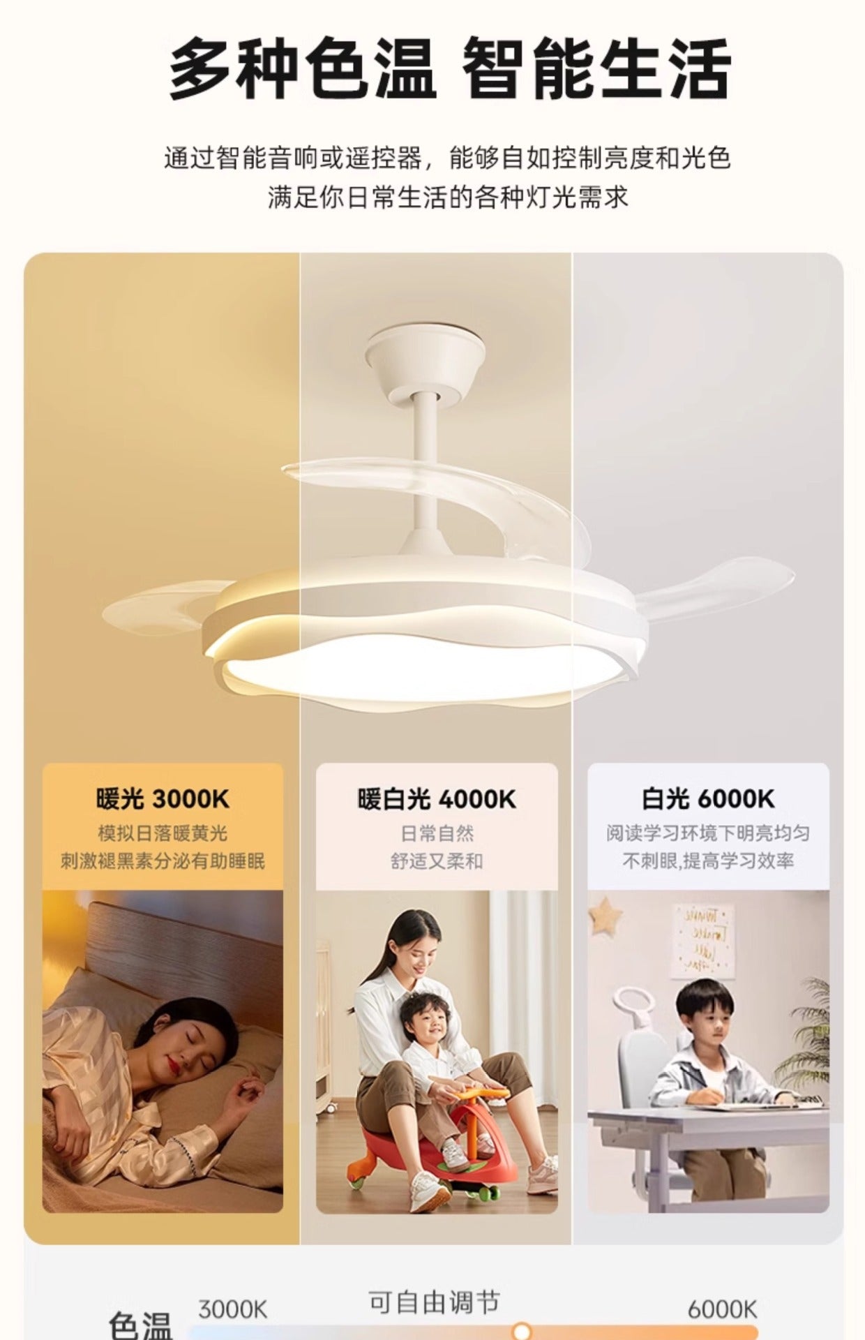 Invisible Fan Lamp Restaurant Chandelier2025New high-end fan light Zhongshan lighting for living room and bedroom ceiling fan light