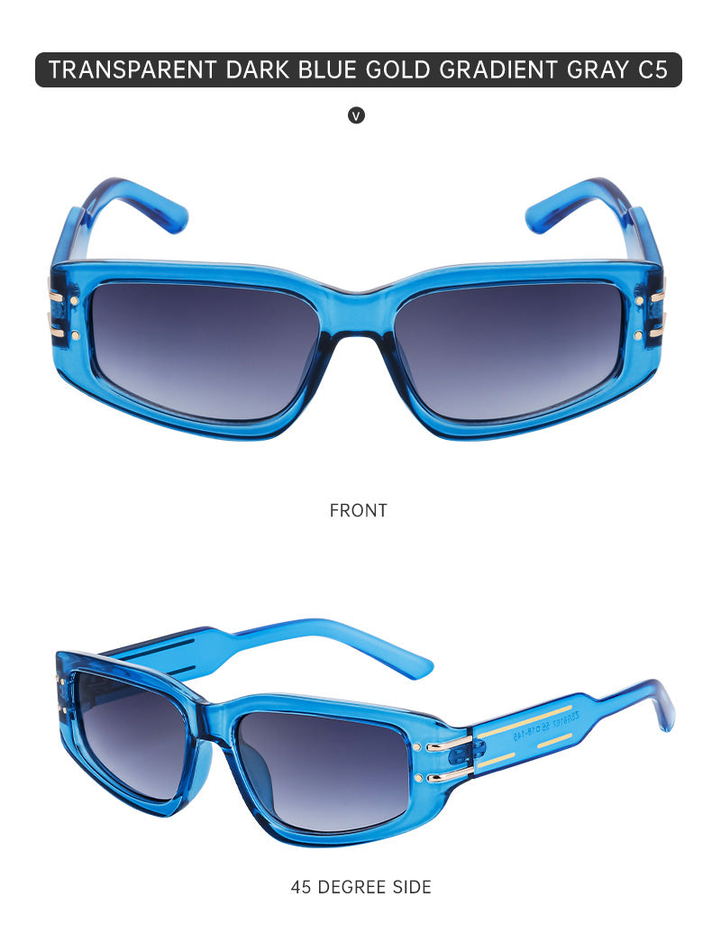 Fashion Square Frame Sunglasses for Women, Sun Protection, High-End European and American Style Small Frame Glasses Wholesale sunglasses Sunglasses