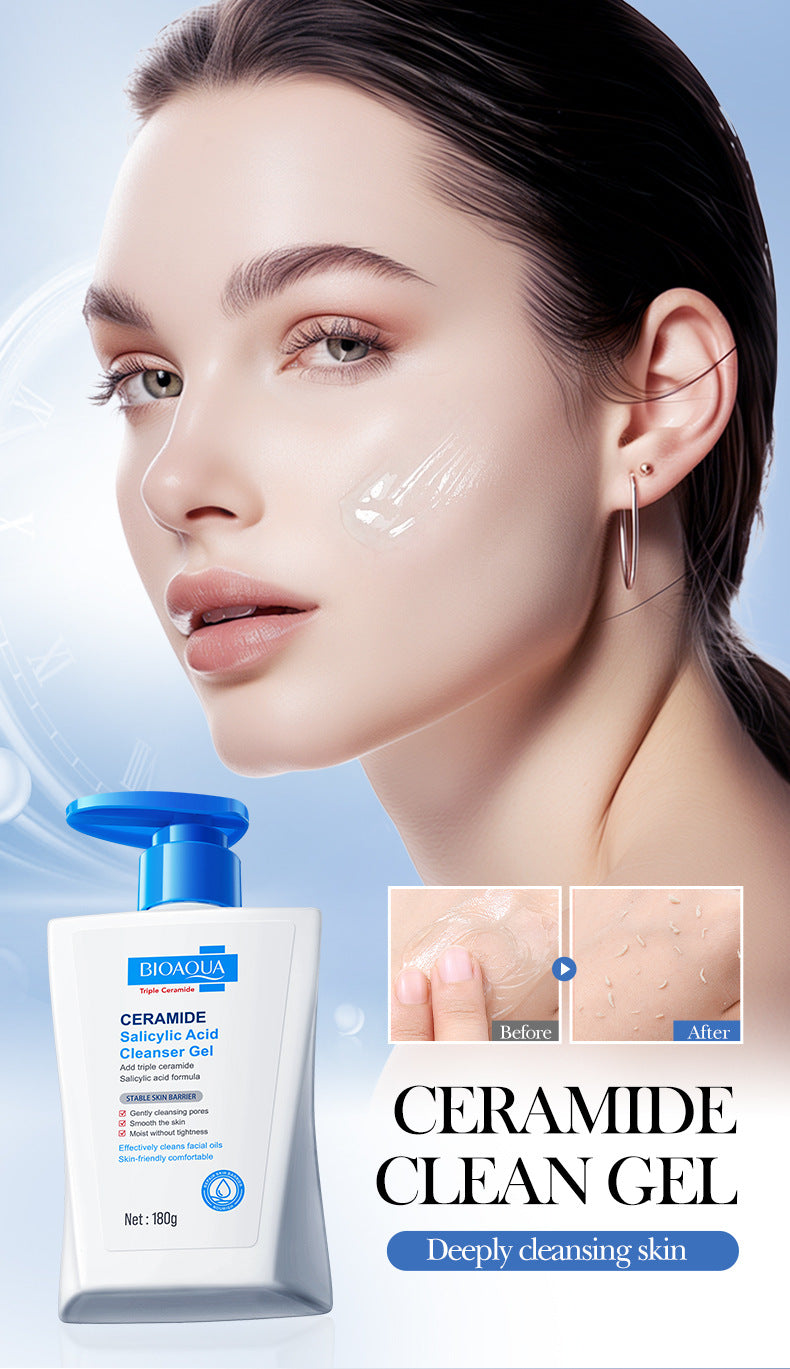 BIOAOUA Ceramide Salicylic Acid Cleansing Gel Cleansing facial cleanser  foreign trade wholesale
