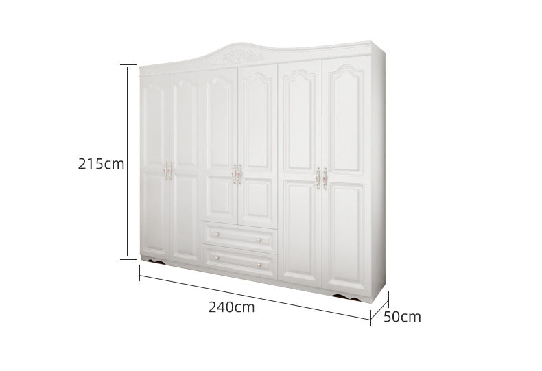 Economical Cabinet Three or Four Doors Bedroom Wardrobe Storage Panel Multi-Functional Assembly European Style Multi-Functional Storage Closet