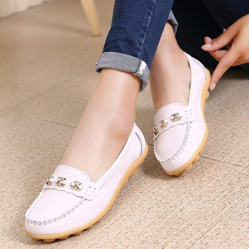 Leap Month Shoes Women's Shoes Soft Sole Casual Women's Leather Shoes Middle-aged and Elderly Mom Shoes Loafers Women's Slip-on Flats