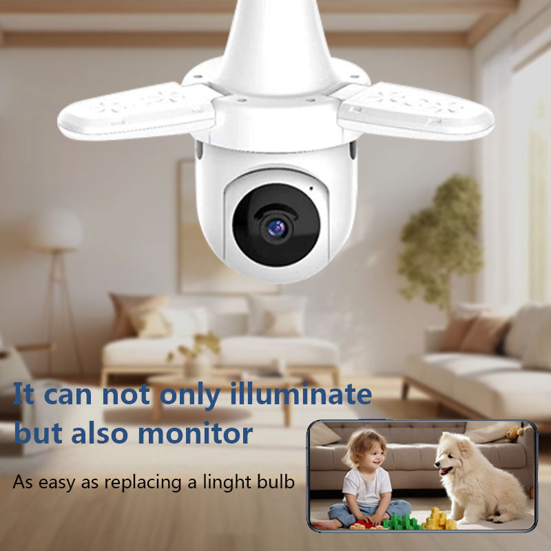 Wireless Light Head Surveillance Camera 360360-Degree Panoramic Smart HD Three-Blade Fan-Shaped Surveillance Camera Light Head