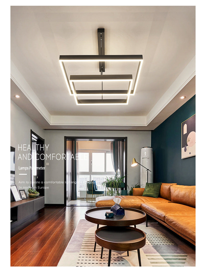 Living Room Lamp Simple and Elegant Main Lamp Modern Dining Room Lamp Home Iron Art Bedroom Lamp High-end Feel led Bar Counter Pendant Light