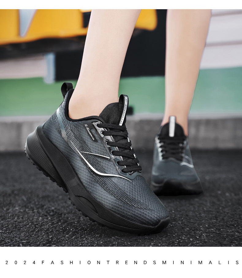 Autumn Women's Shock Absorption Lightweight Running Shoes Mesh Breathable Casual Shoes Non-Slip Popcorn Soft Sole Women's Breathable Comfortable