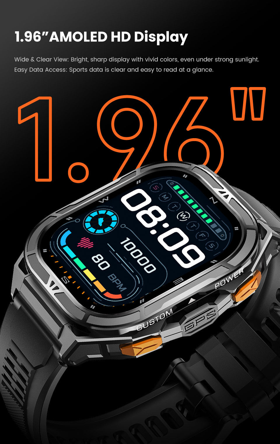 X5Smart Watch Bluetooth Call True Heart Rate Step Sleep Monitoring I Deep Waterproof GPS Beidou Positioning Three Defenses
