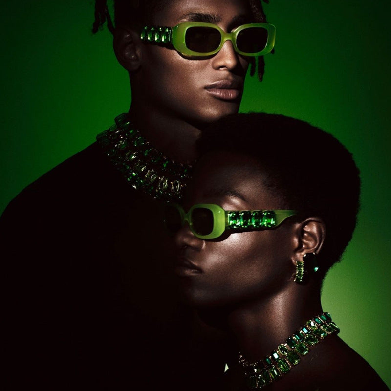 European and American Style Small Frame Sunglasses for Women with Rhinestones, Square Frame Sunglasses for Men, Wholesale Glasses sunglasses