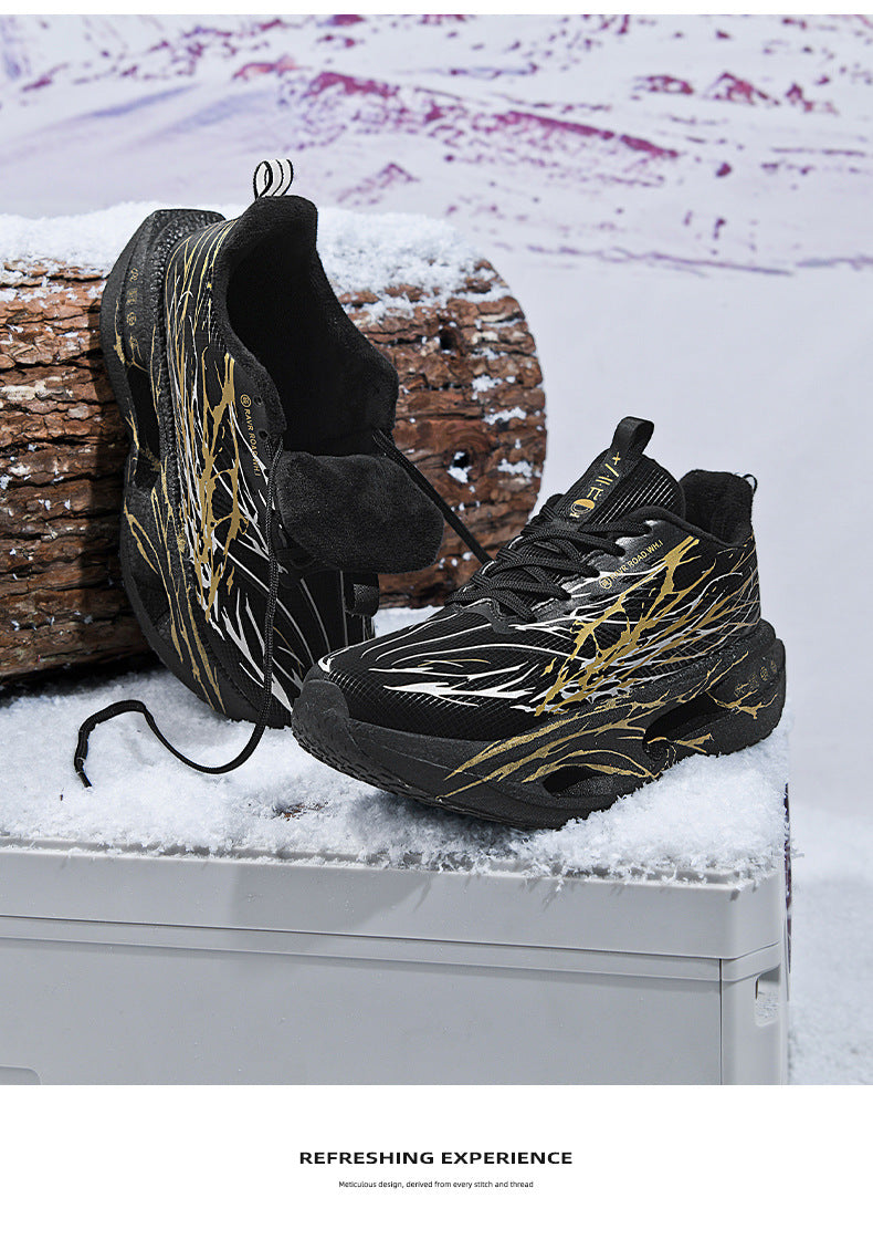 Red Rabbit9pro Winter New Leather Fleece-Lined Warm Running Shoes for Teenagers with Real Carbon Plate Training Sports Shoes