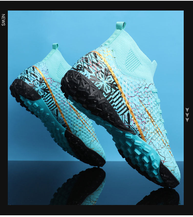 New high-top soccer shoes for men and women AG Spike TF Broken Nail Youth Student Grassland Competition Training Shoes