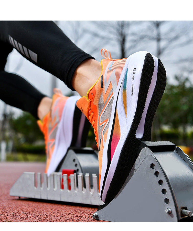 Summer Professional Marathon Soft Sole Mesh Breathable Sports Shoes Thin Running Shoes Men's Racing Long Distance Sports Shoes