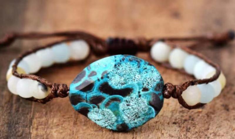 Tiger Eye Elastic Bracelet Adjustable Colorful Beaded Handmade Wrapped Bracelet Volcanic Double Row Woven Bracelet