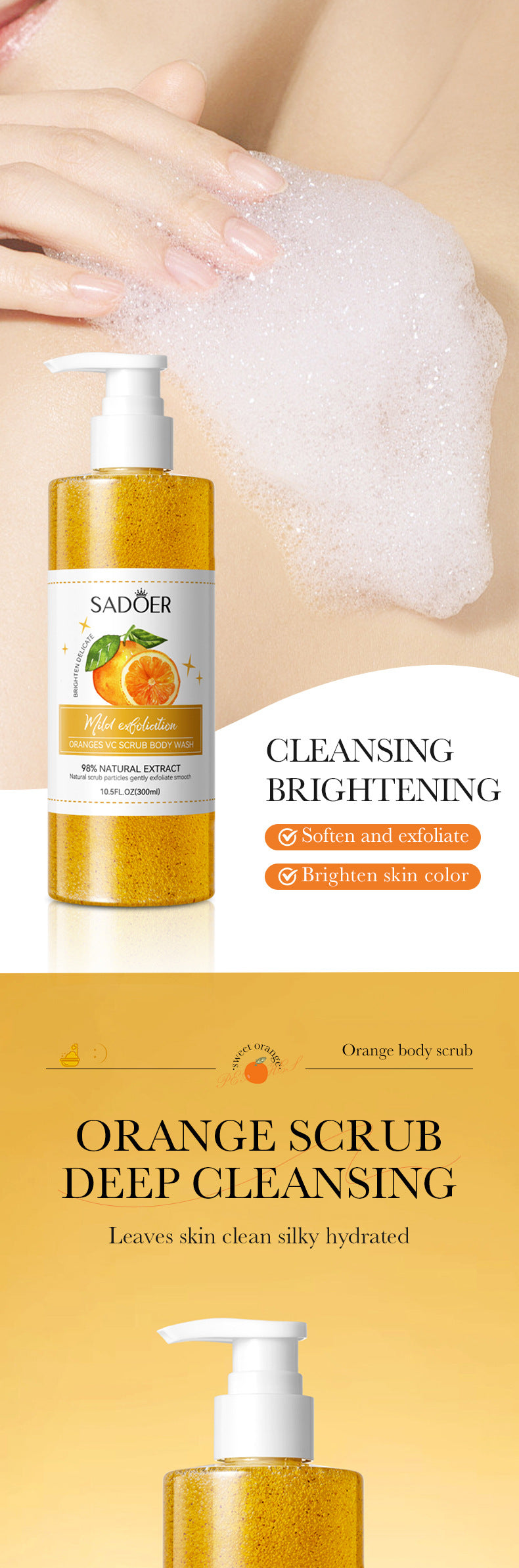 Full English Fruit Body Wash300mlSADOER Kiwi Body Scrub Shower Gel  Wholesale