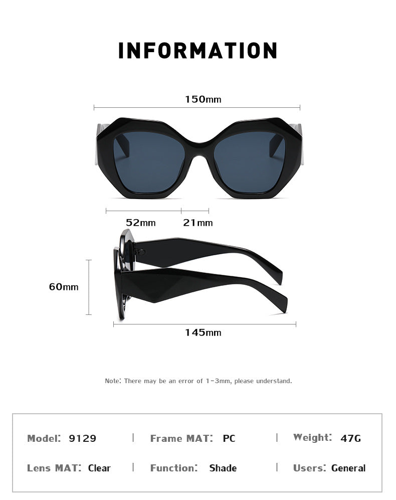 Sunglasses for Women New Irregular Frame Sunglasses for Women European and American Trendy Large Frame Sunglasses Sun Protection Glasses