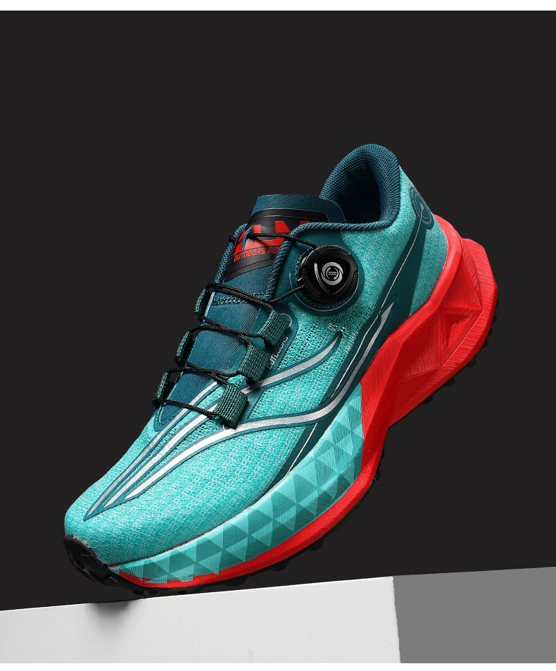 Full Palm Carbon Plate Sports Running Shoes Double Layer Popcorn Outdoor Trail Running Shoes Marathon Men's and Women's Shoes