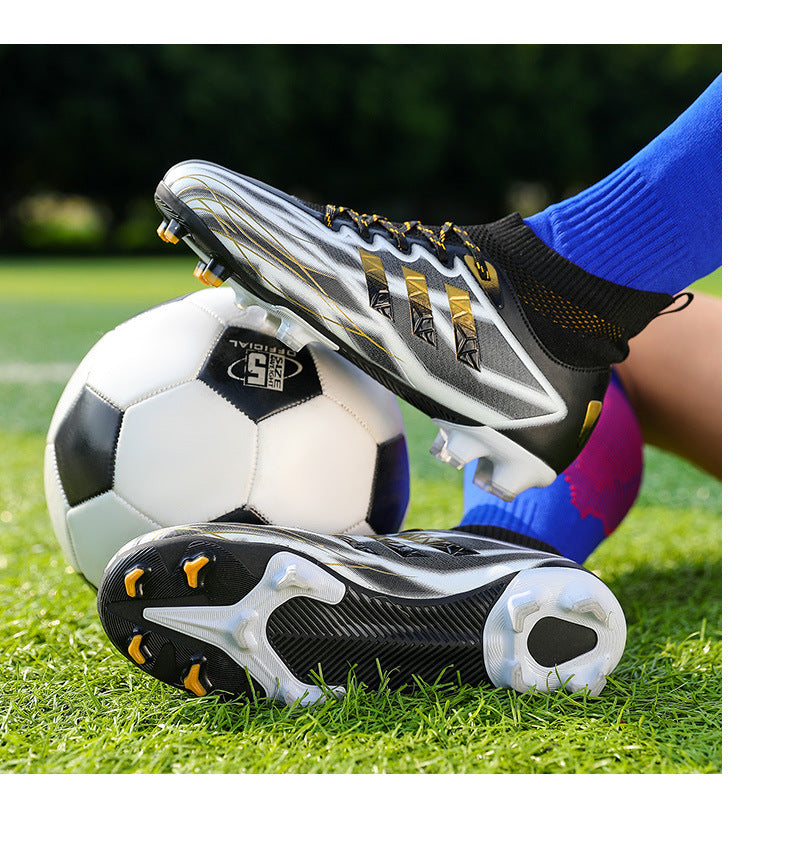 New high-top soccer shoes for men and women AG Spike TF Broken Nail Youth Student Grassland Competition Training Shoes