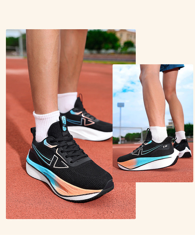 Mesh Men's Shoes New Thick-Soled Breathable Trendy Running Shoes Lightweight Shock-Absorbing Non-Slip Running Travel Shoes Casual Sports Shoes