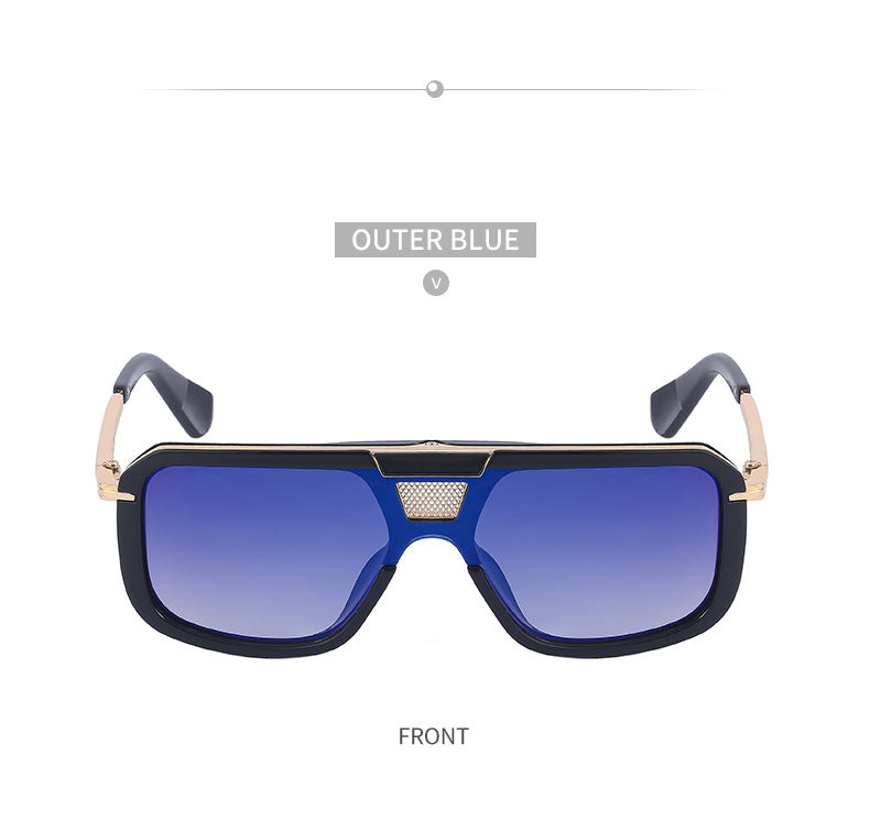 New Retro Square Frame Sunglasses for Men, European and American Style Large Frame Sunglasses for Women, Trendy Wholesale Sun Protection Sunglasses