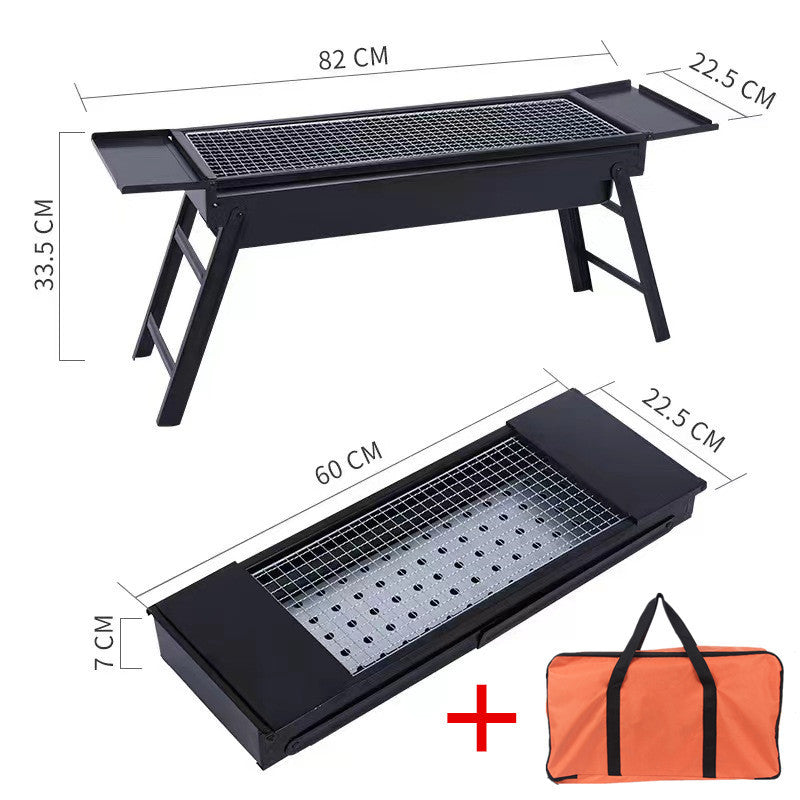 BBQ Grill Outdoor Smokeless Folding BBQ Rack Household Courtyard Charcoal Grill Portable Oven Outdoor Portable