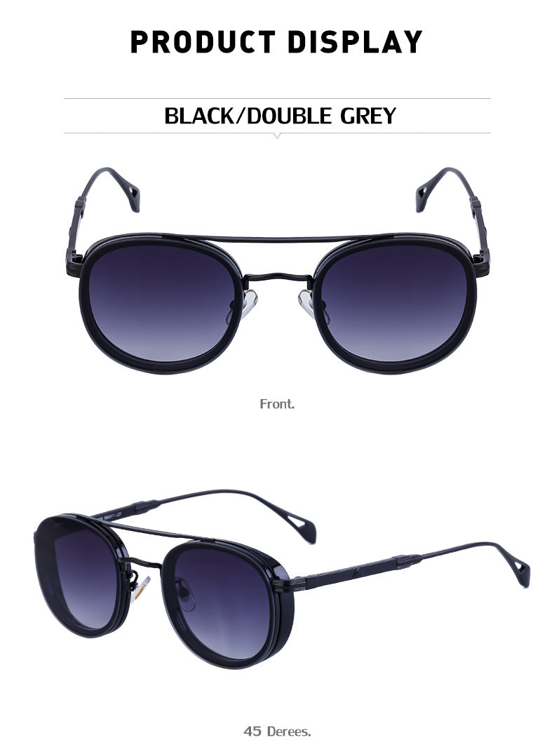 European and American Retro Oval Frame Sunglasses for Men, Side Wrap Small Frame Sunglasses for Women, Trendy Glasses Wholesale shades