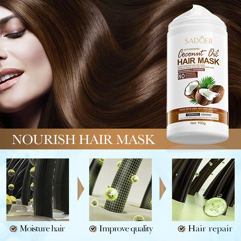 Full English Coconut Nourishing Hair Mask950g SADOER Smooth and Fluffy Hair Conditioner  Wholesale