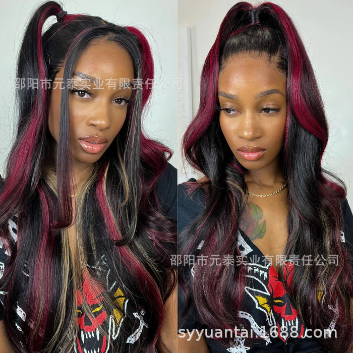 13*6 Lace Front Synthetic Wavy Wig Cross-border Hand Crochet Wig