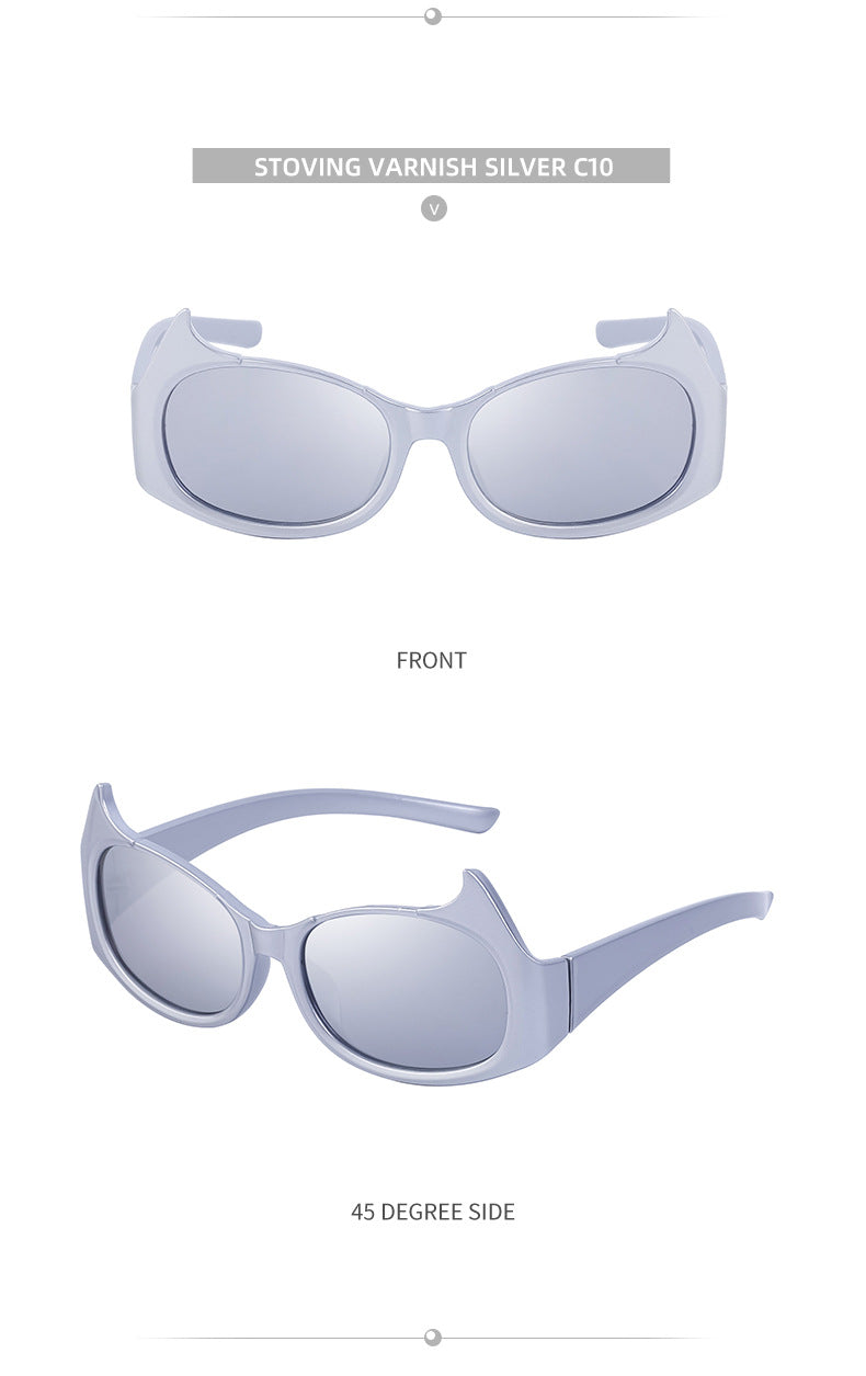 Personality Y2K Cat Eye Sunglasses Women's European and American New Trendy ins Street Style Sunglasses for Men Wholesale