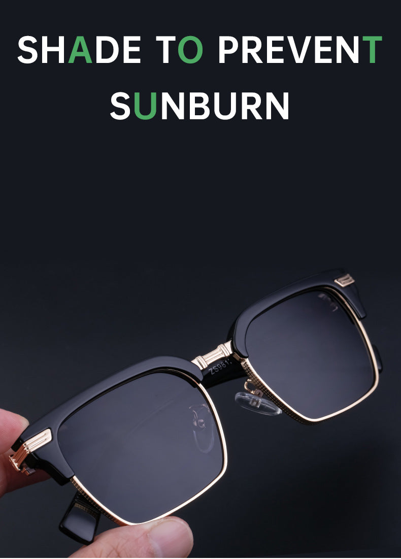 New Retro Square Frame Sunglasses Unisex Eyebrow Frame UV Protection Sunglasses Double Bridge Glasses shades