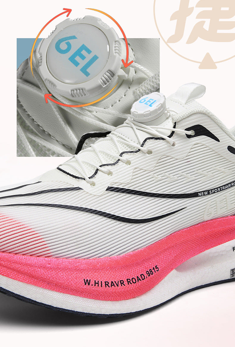 Feiteng6New Style Real Explosive Carbon Plate High Elastic Cushioning Running Shoes Luminous Casual fashion Couple Rotating Buckle Sneakers