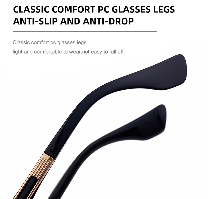 2025New European and American Fashion Square Frame Sunglasses for Men, Unique Small Frame, High-End Trendy Sun Protection Sunglasses for Men