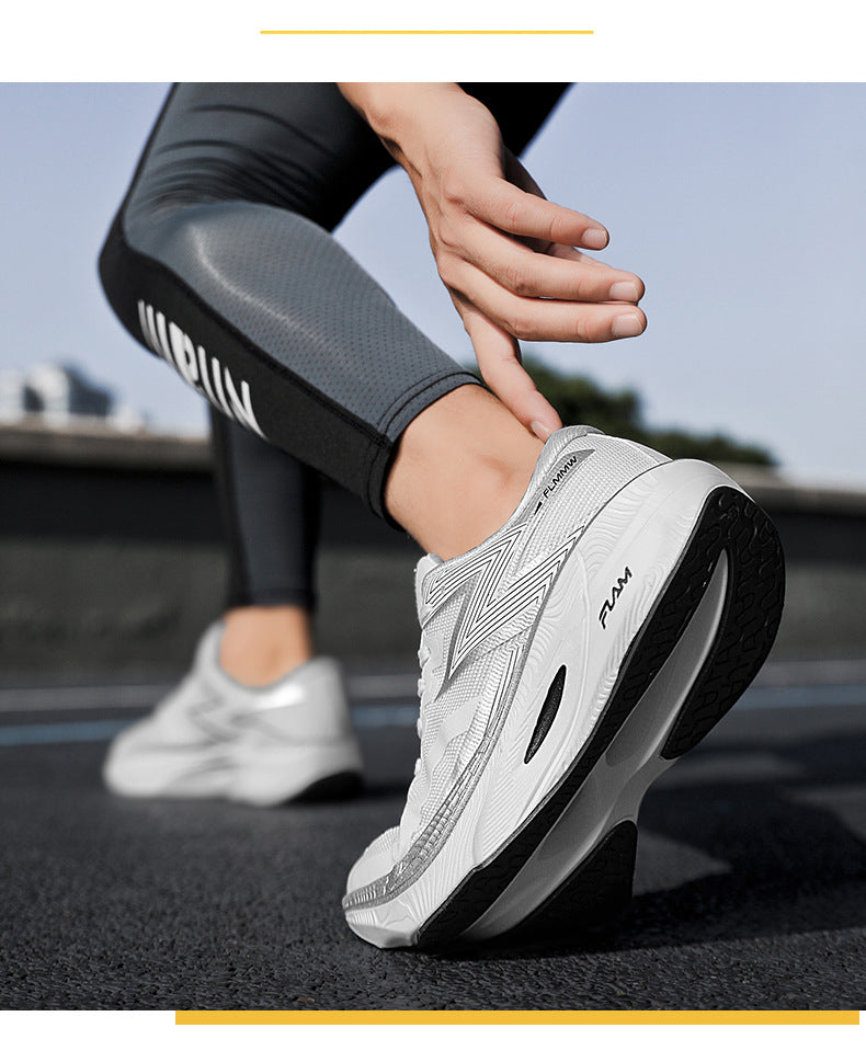 Summer New Mesh Breathable Carbon Plate Ultra-light Sports Shoes for Teenagers Couples Casual Fashion High Elastic Soft Sole Running Shoes