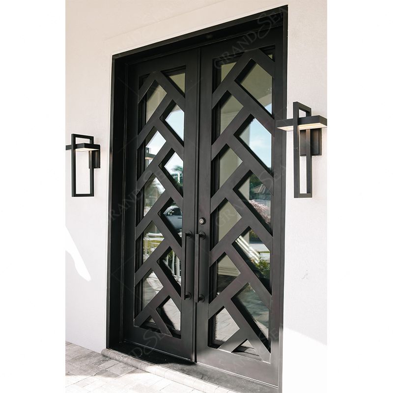 Exquisitely Designed Modern Exterior Arches Double Front Main  Wrought Iron Exterior Door Design