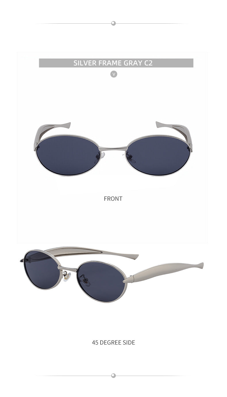 Oval Sunglasses for Women2025New European and American Style Personality Sunglasses with High-end Feel, Sun Protection, Trendy Fashion Glasses