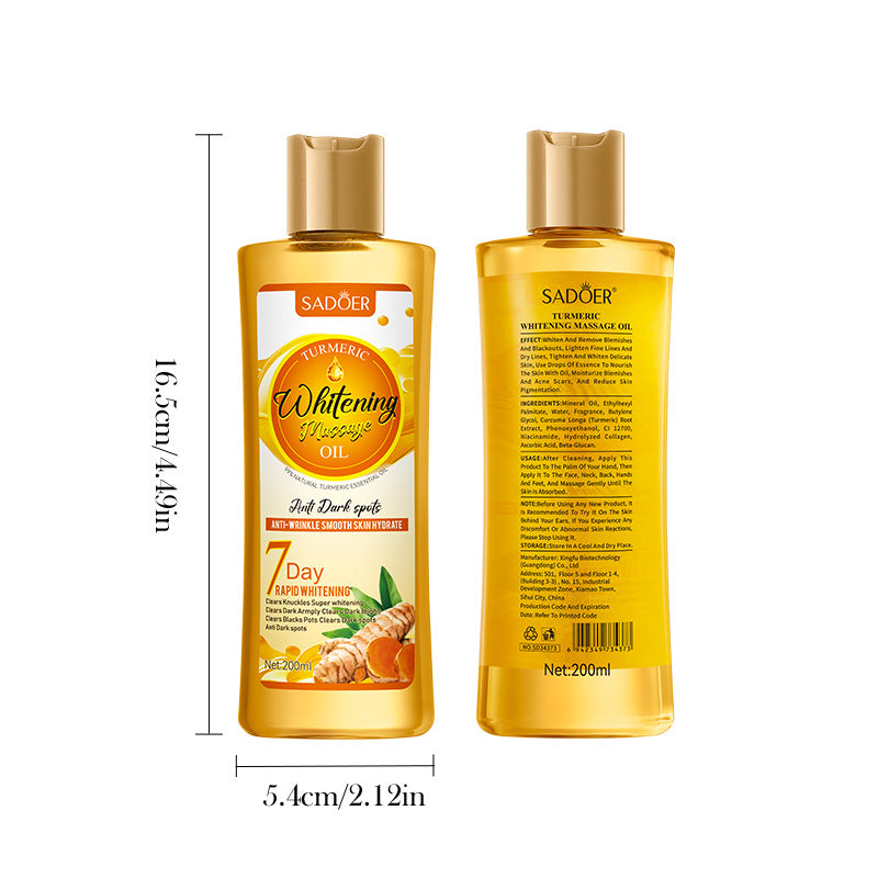 SADOER姜黄美白按摩精油保湿身体通用精油跨境批发